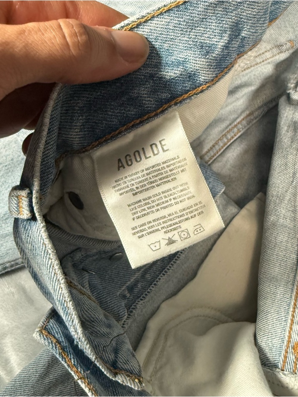 Agolde 90s Jeans Womens 28x28 (Estimated) Straight Fit High Rise Distressed - Picture 6 of 16